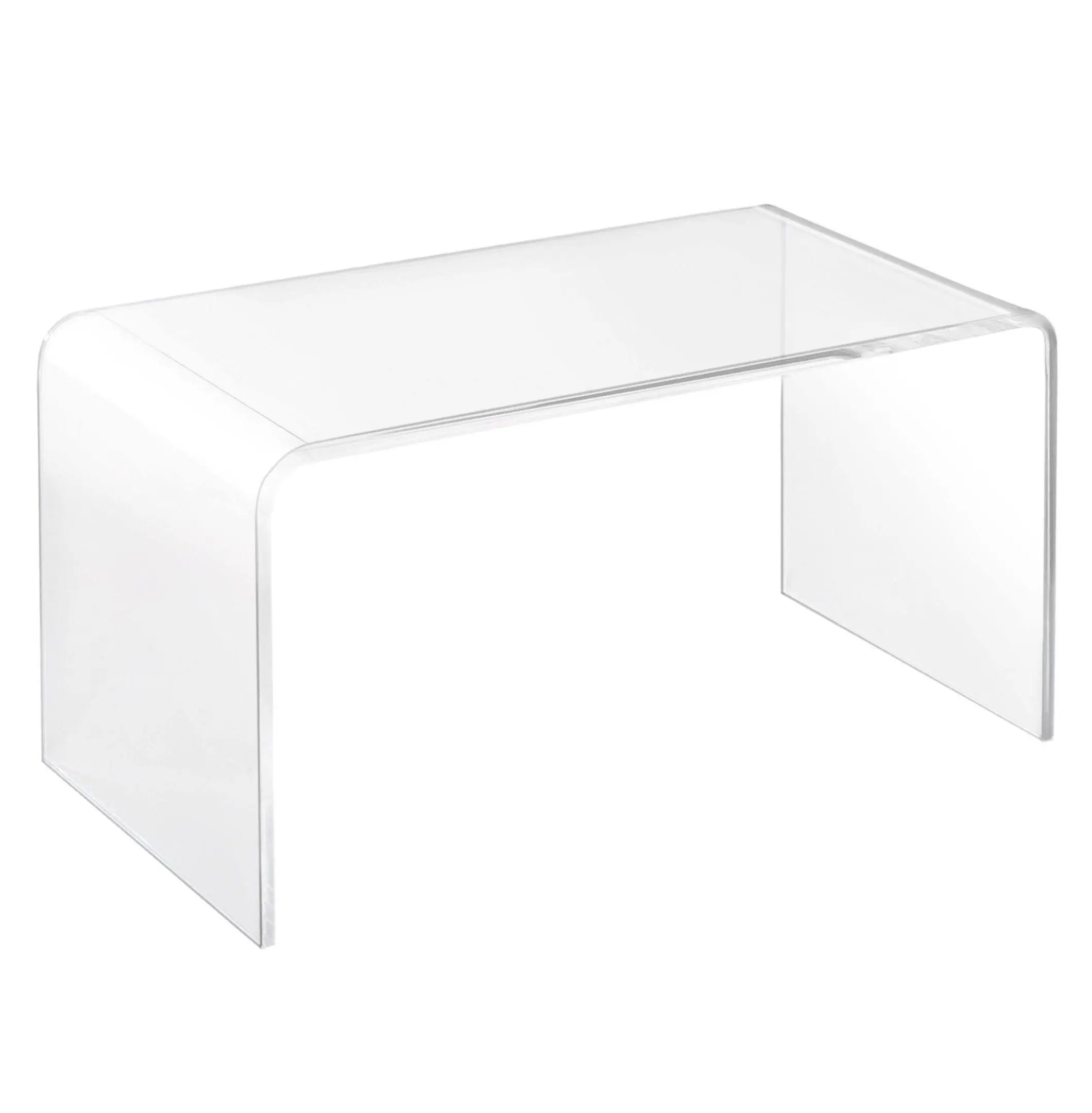 32" Acrylic Coffee Table, C-Shape Waterfall End Table, 0.5" Thick Lucite Tea Table for Living Room default