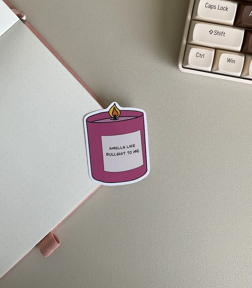 Smells Like Bull To Me Candle Sticker