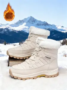 Women's Winter Hiking Boots Durable Outdoor Hiking Waterproof - Fleece Lined Mid-Calf Snow Boots for Outdoor Trekking, Anti-Slip Sole, Warm & Comfortable for Daily Wear & Cold Weather Sports, Winter Shoes, Ice Boots