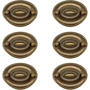 Ring Pull Cabinet Pulls Drawer Handle Pulls for Dresser Cupboard Wardrobe Home Bedroom Decoration 6 Pieces (Bronze)