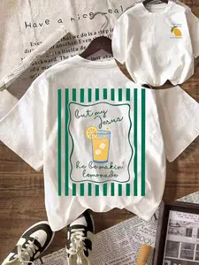 Jesus Lemonade Shirt, But My Jesus He Be Makin' Lemonade, Graphic Tee For Women, Casual Round Neck Short Sleeve T-Shirt