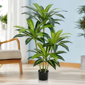 Artificial Tree 4FT,Fake Silk Floor Trees with Pot,Lifelike Dracaena Tree 120cm/47inch office decor lifelike faux plant home decor lifelike appearance