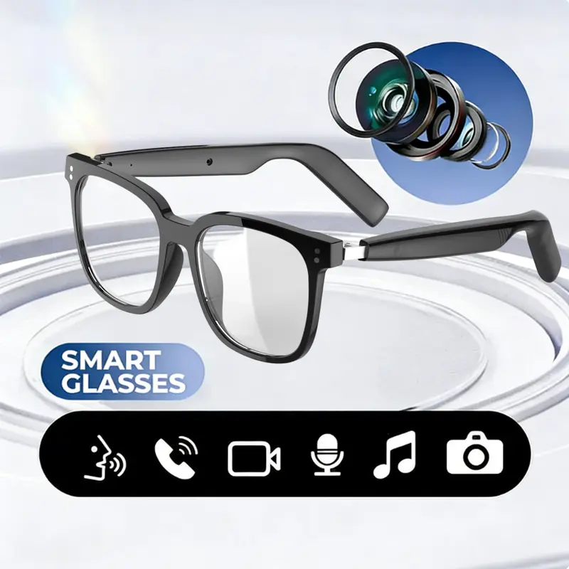 Unisex Multifunctional Smart Glasses – Wireless Communication, Music Streaming, High-Definition Lenses, Touch Control, iOS/Android Compatible