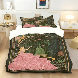 "Wicked" Themed Duvet Cover Set,Suitable for Bedroom Bedding Decoration for Girls and Women,Teenagers and Adults,The Perfect Gift for Drama Fans,Including 1 Duvet Cover and 1 Or 2 Pillowcases (Excluding Quilt and Pillow Inserts)