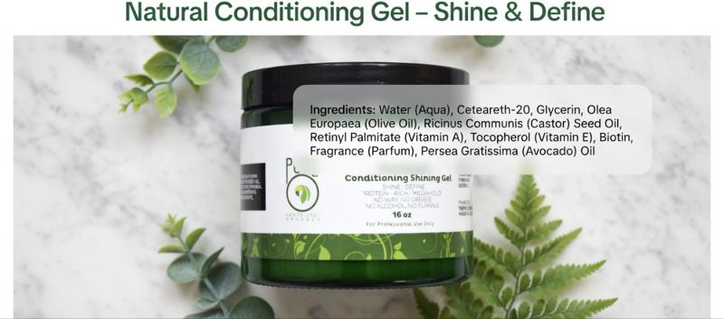 Pure O natural neat braid conditioning shining gel 16 oz