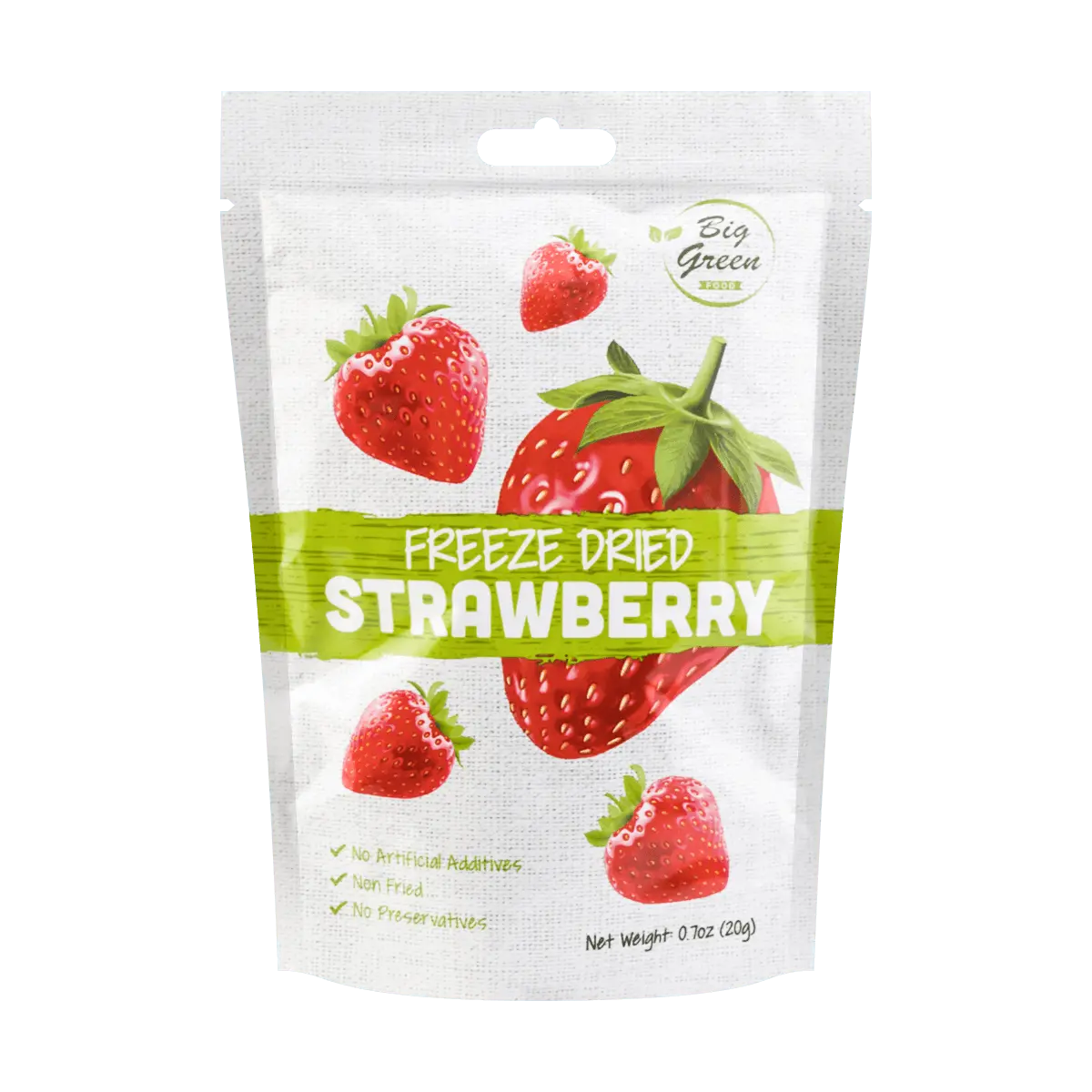 BIG GREEN Freeze Dried Strawberries - Natural, Crispy Whole Fruit Snacks, 20g Pack BIG GREEN Freeze Dried Strawberries - Natural, Crispy Whole Fruit Snacks, 20g Pack