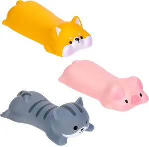 3 cute wrist supports for mouse, keyboard, computer, kawaii mouse pad, cat, pig, dog, animal design, computer arm support pad, suitable for laptops, desks, office supplies