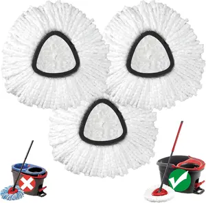Spin Mop Head Replacement Set - 3 Pack Cleaning Refills Compatible with O Cedar Easywring 1-Tank System