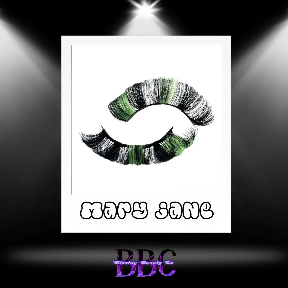 Blazing Beauty Co Spring Makeup 2 tone Green Wispy Mary Jane False Eyelash Extensions Cosmetic Lash Extensions Mascara