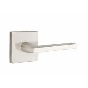 Emtek 5210HLOUS15LH Helios Lever Left Hand Privacy with Square Rose, Satin Nickel