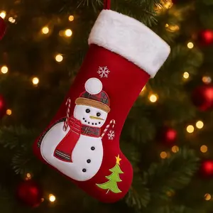 P-SOK06   Animal Christmas Stockings, 20 inch Velvet 3D Deer, Penguin, Reindeer, Bear Snowman Xmas Stocking for Kids Girls Boys