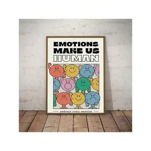 Cute Cartoon Emoticons Canvas Set – Playful Wall Art Poster Collection Featuring Expressive Characters, Designed for Frameless Display as Living Room or Bedroom Paintings (No Frame Included).