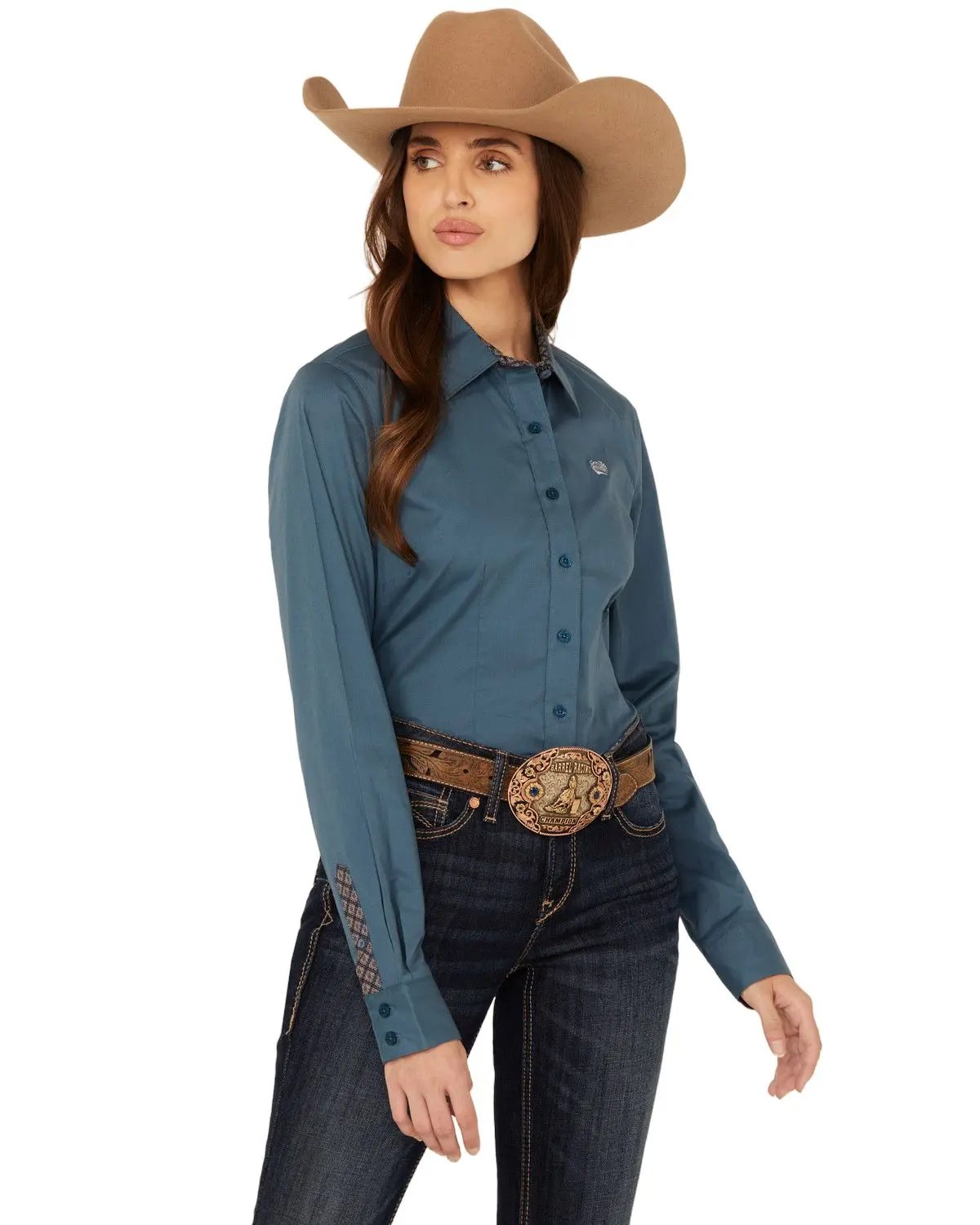 Cinch Women's Women'S Solid Long Sleeve Button-Down Stretch Western Shirt - Msw9165060