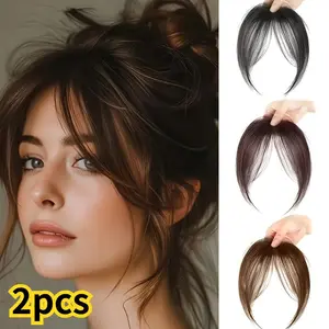 2-Piece Straight Clip-In Wigs - Heat-Resistant Synthetic Fiber Extensions with Adjustable Snap-On Mesh Caps for Natural Straight Hair Styles, Suitable for Parties, Photoshoots, and Daily Use - Salon-Quality Headpieces for Seamless Blending and Secure Fit