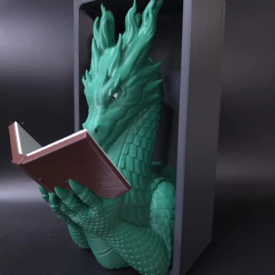 Flamewing Book Nook - 3D Printed Decor Figurine Decorative Figurines