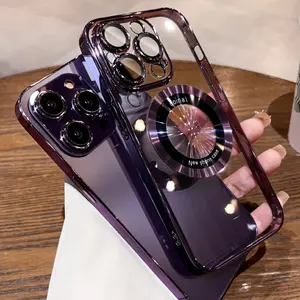 Electroplated Magnetic Phone Case for iPhone 12 13 14 15 plus 16 pro max women soft cases shockpoof preservation casings preserved cellphone cover