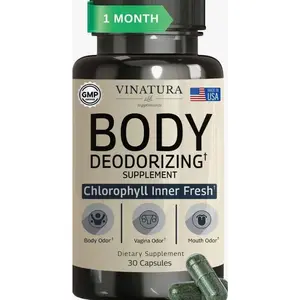 VINATURA Body Deodorizing Supplement for Women - Magic Chlorophyll Pills for Body Odor Eliminator, it Works for Her Internal Deodorant, 30 Capsules