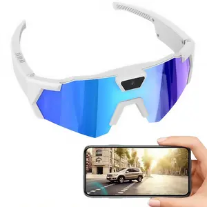 AI Smart Sunglasses HD 1080P Outdoor Sports Recorder Hands-Free Camera Anti-Glare Polarized Lenses WiFi Transfer 2H Battery for Biking Skiing Running Wearable