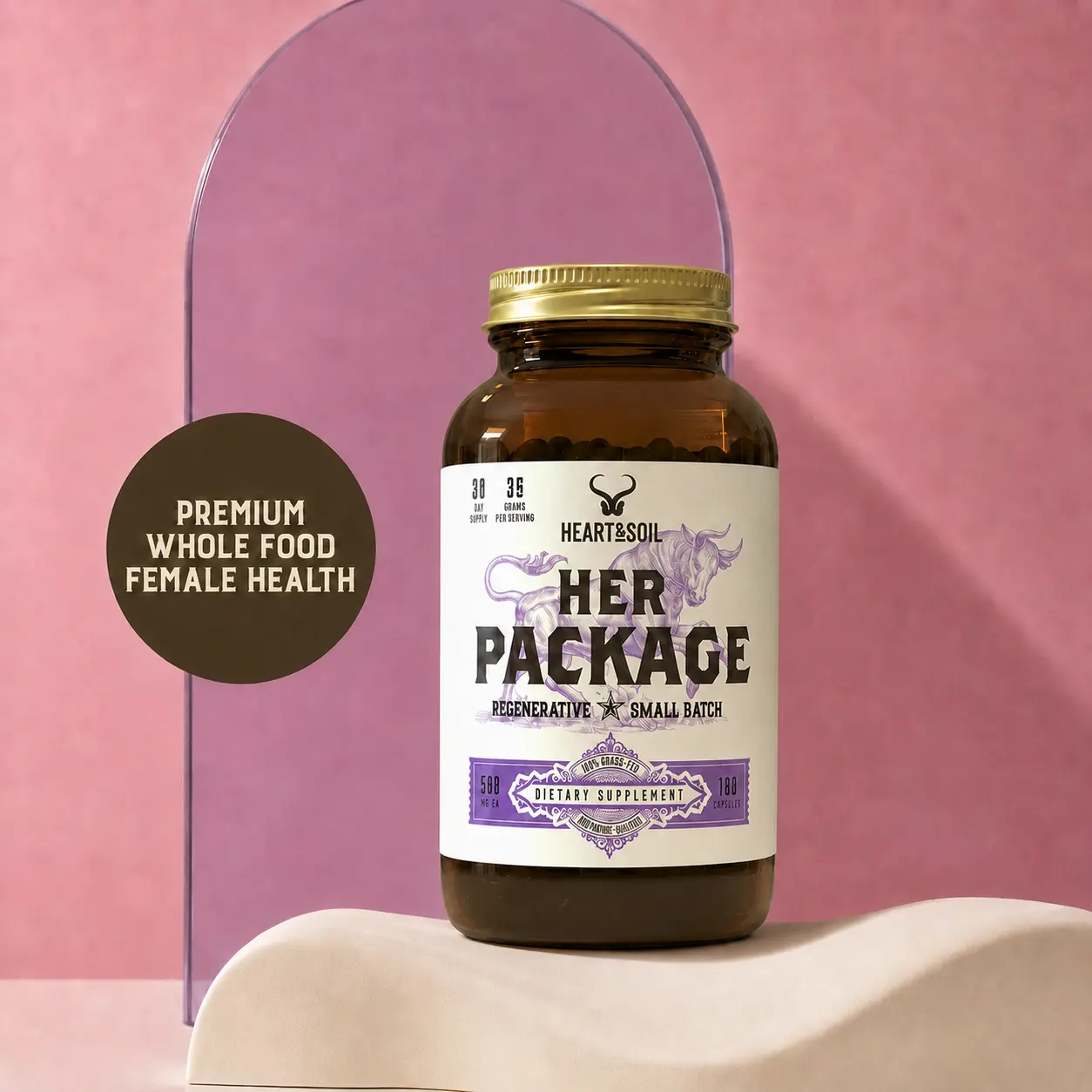 Heart & Soil Her Package | Whole Food Women's Wellness Supplement with Grass-Fed Beef Organs