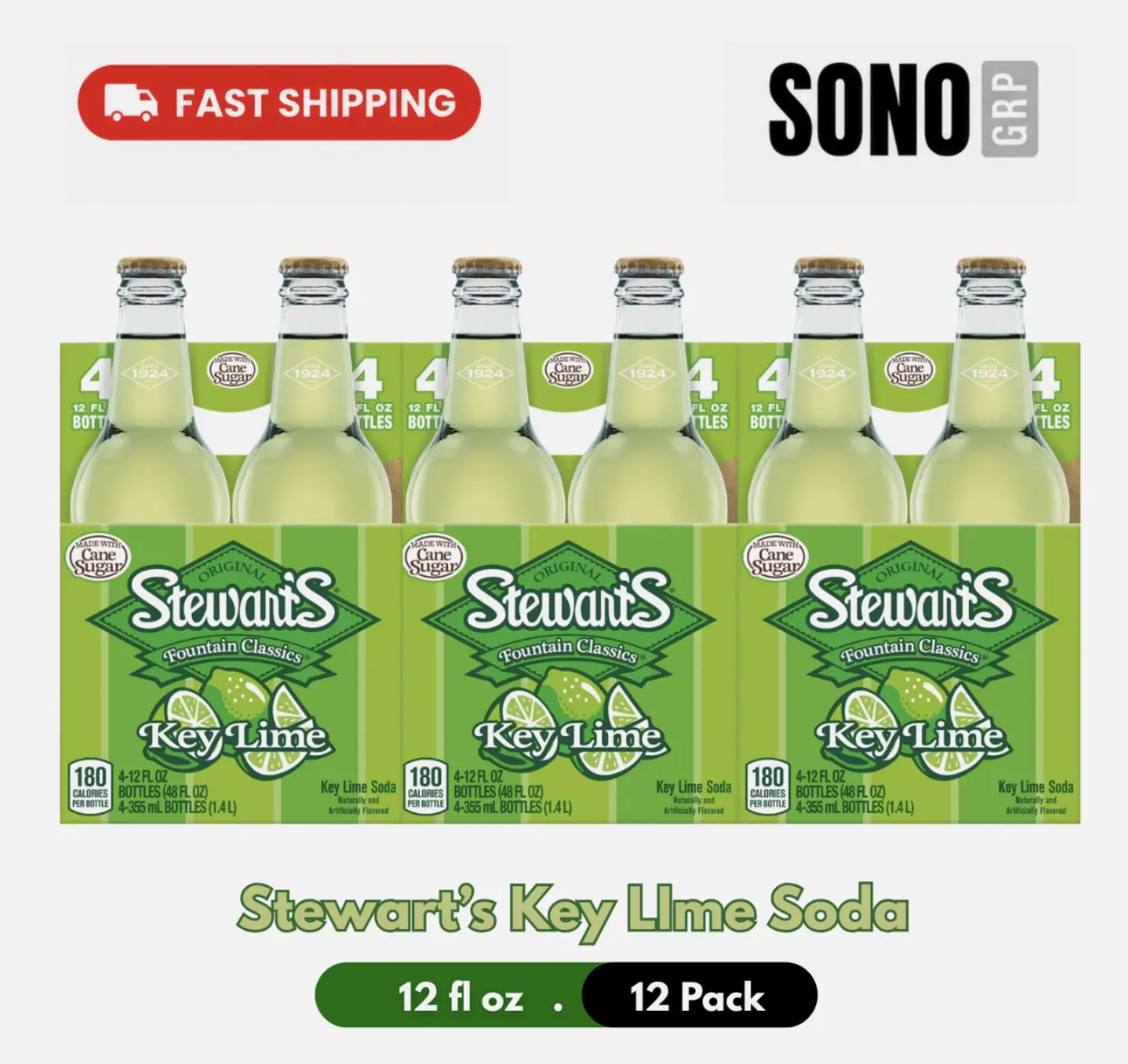 Stewart's Key Lime Soda 12oz/12 Pack