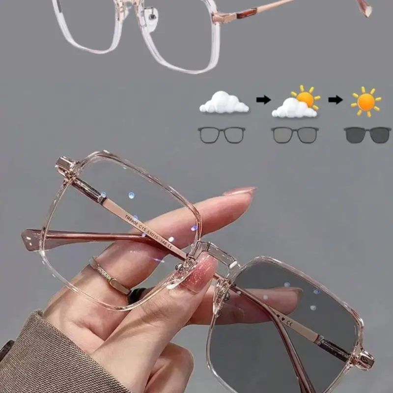 Women's ShineThru Classic Fashion Glasses - Full-Frame Lightweight Eyewear, Non-Prescription Photochromic Blue-Light Block Lenses, Minimalist Modern Eye Fashion Frames, Ideal for Daily Wear