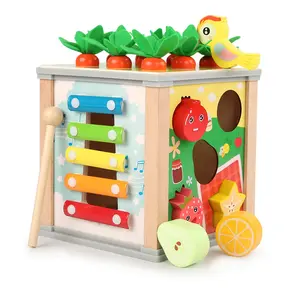 6-in-1 Activity Cube - Montessori Toy for 1-3 Year Olds - Fine Motor Skills and Clock Recognition - Busy Toys for Toddlers