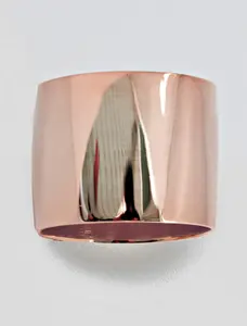 SONIA HOU Rich Cigar Band Ring in 18K Rose Gold Over Sterling Silver S925 | Chunky Pretty Rings S925 Luxury Fine | Classic Anniversary Birthday Gift