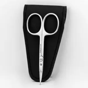 Nail Scissors Curved - Professional Stainless Steel Grooming scissors for Eyebrow, Mustache, Nose Hair, Eyelash, Dry Skin - Manicure Scissors (Cuticle Scissors)
