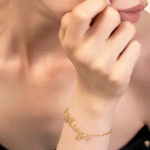 Custom Name or Word Bracelet – Dainty Personalized Jewelry in Gold, Silver, or Rose Gold- NC3