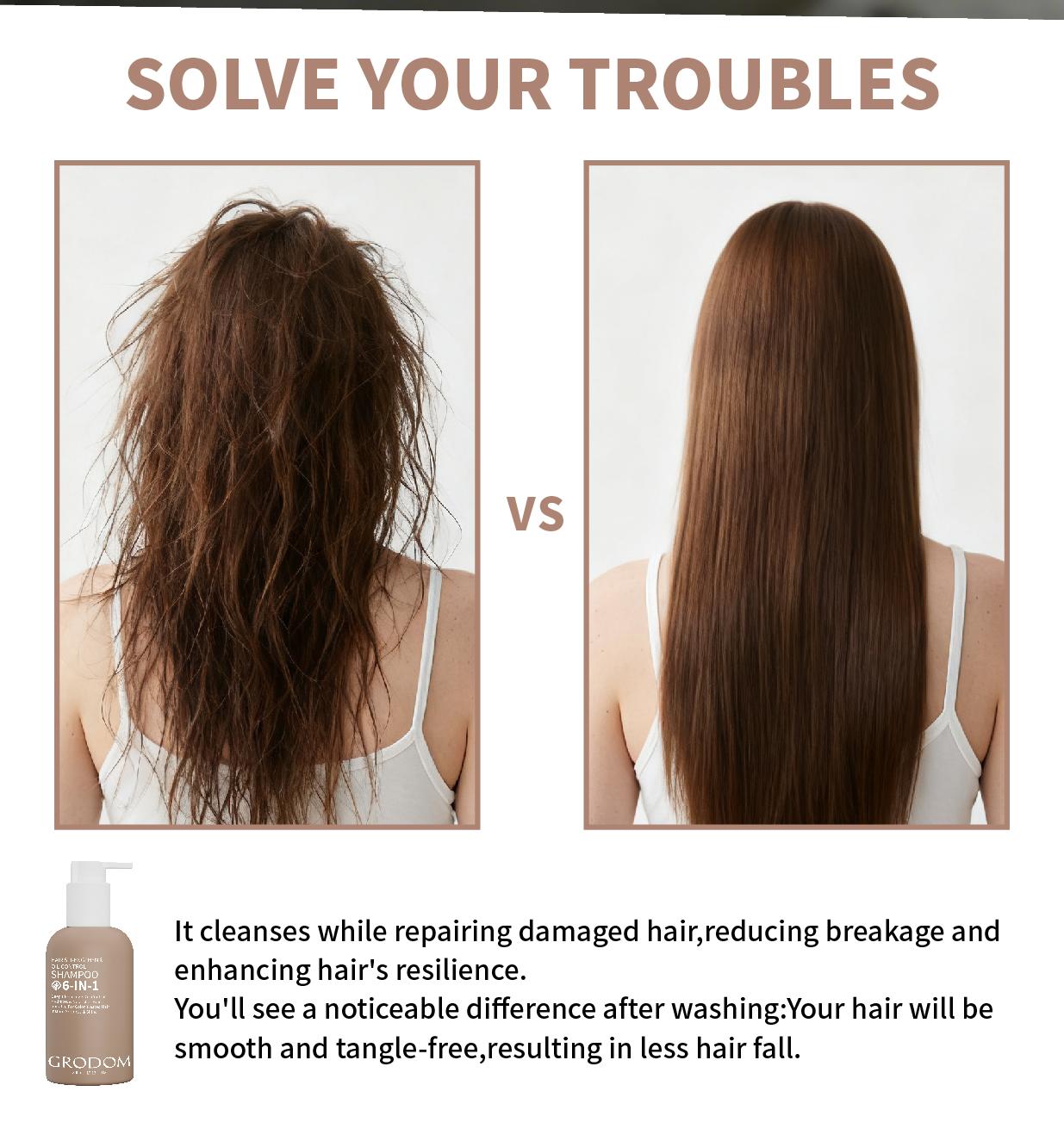 GRODOM Hair Growth & Repair Set, Amino Acid Shampoo & Keratin Hair Mask, Deep Conditioning for Damaged Dry Curly 3A to 4C Hair, Anti-Frizz Hydrating Treatment, Sulfate-Free, Scalp Refreshing, Strengthens Roots & Nourishing, 300ml x 2