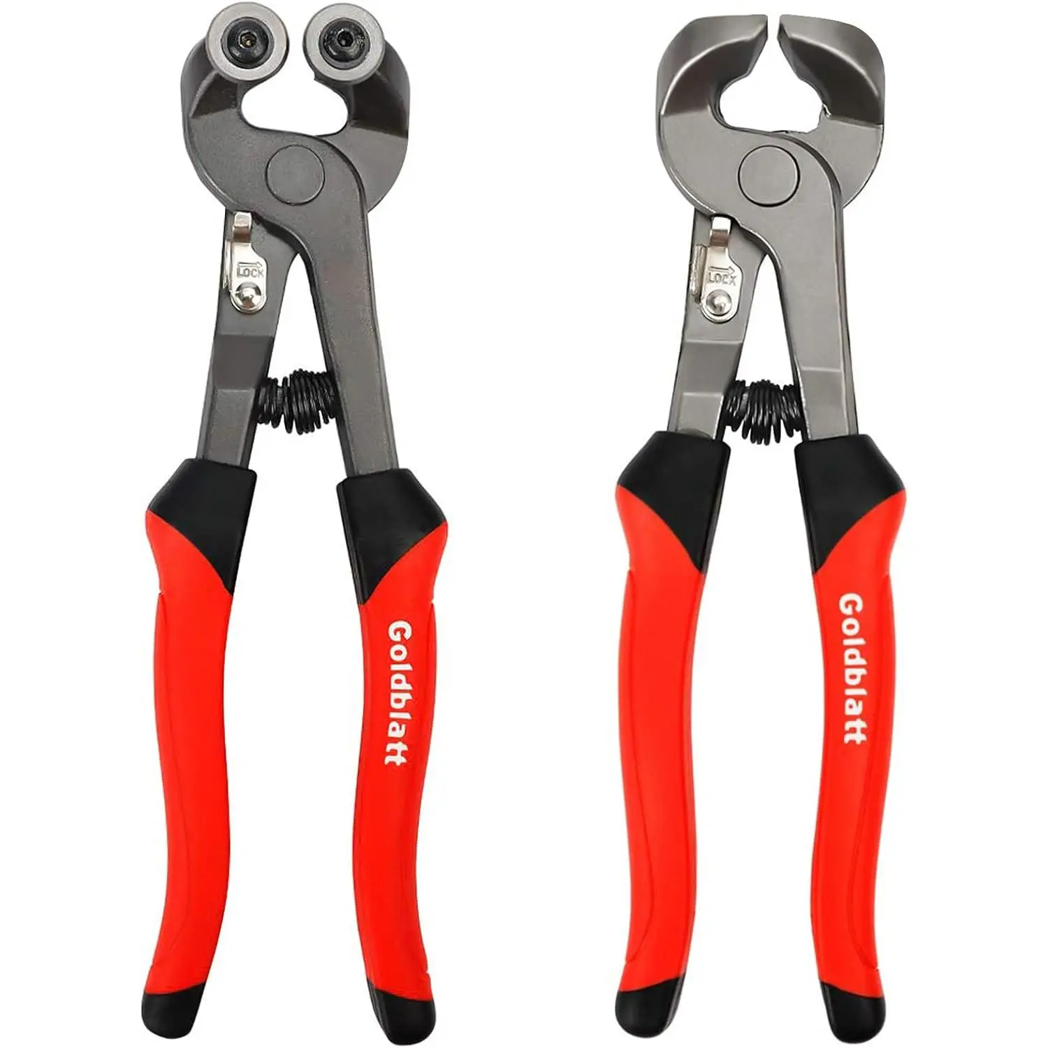 2 Pieces Tile Nippers Set, &| Duty Carbon, Tile, Soft Grip Handles, Porcelain Nippers, Wheeled, Trimming