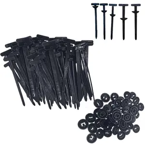 100Counts Nylon Universal Cable Tie Buckle, Heavy Duty Self-Locking Nylon Zip Ties Holder, Multipurpose Plastic Cable Ties Tool for Car Daily Repair