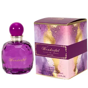 Ladies EDP 3.4oz WONDERFUL, Top Notes  BLACK BERRY/RASBERRY/TEA, Perfume fow woman,Elegant Packaging with High-Quality Flavor Fruity Raspberry