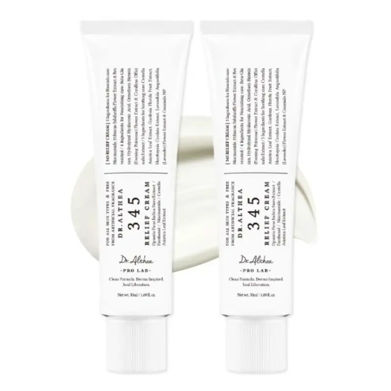 345 Relief Cream - Daily Face Moisturizer, Blemish Relief Care, Soothing Recovery, Vegan Korean Skincare