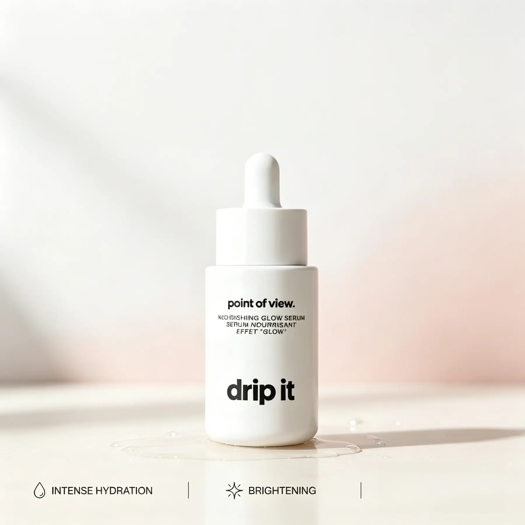Drip It by Point of View Nourishing Glow Serum - Korean-Inspired Niacinamide Vegan Facial Serum, Lightweight Hydrating Moisture Booster for Visibly Dewy Radiant Finish