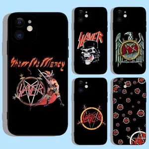 Slayer Heavy Metal Rock Band Phone Case For Apple iPhone 15,14,13,12,11,XS,XR,X,8,7,Pro,Max,Plus,mini Silicone Black Cover