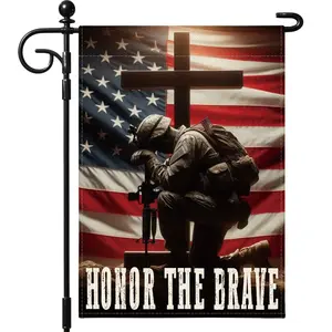 1PC Memorial Day Patriotic Garden Flag 12×18 Inches, Garden Accessories, Double-sided Outdoor Design, Tribute to the Brave, American Soldier Themed, for Independence Day, Memorial Day Outdoor Decorating, Decor for Festival Courtyard and Outdoor Use