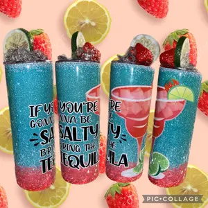 Tequila 20oz tumbler with custom ice and front lid