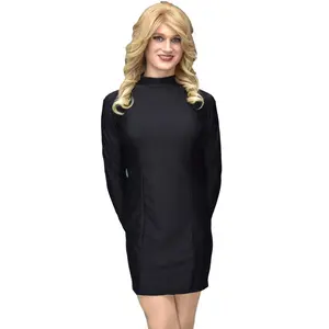 Marcia Black Bodycon Dress Curve-Hugging Mini Dress for Women, Men, Crossdresser