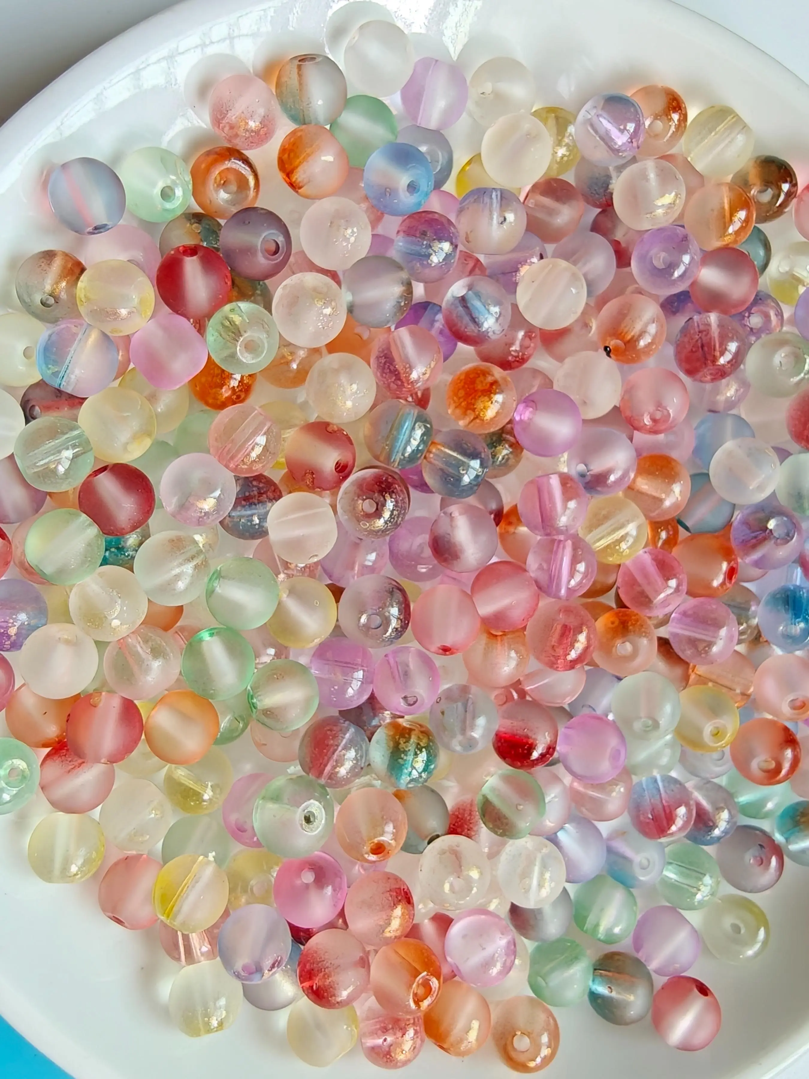 8mm Mixed Color Beads, Interchangeable Beads, Colorful Beads, Craft Beads, Beads for Crafts, Assorted Glass Beads, Bead Assortment for DIY Jewelry Making, Pride 2025, LGBTQ, DIY Jewelry Accessories for Bracelet & Necklace Making