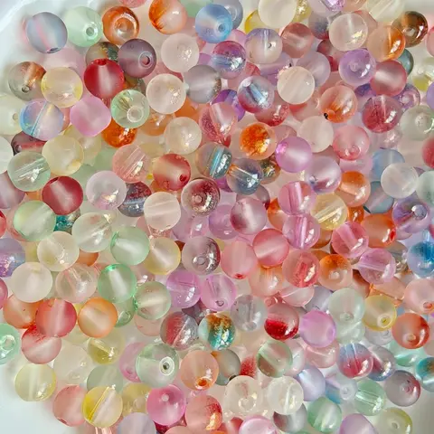 8mm Mixed Color Beads, Interchangeable Beads, Colorful Beads, Craft Beads, Beads for Crafts, Assorted Glass Beads, Bead Assortment for DIY Jewelry Making, Pride 2025, LGBTQ, DIY Jewelry Accessories for Bracelet & Necklace Making