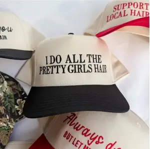 Capstryx, I Do All The Pretty Girls Hair Embroidery Hat, Beauty Lover And Stylist Daily Wear Use, Embroidered Baseball Hat Two Tone Snapback, Cute Casual Hat Trendy Gift For Her Unisex