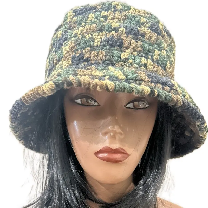 Crochet Camouflage Bucket Hat