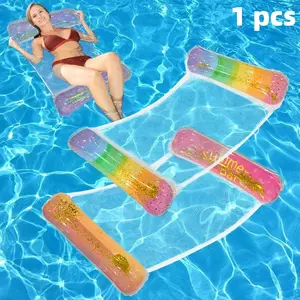 Inflatable Gradient Pool Float, Lounger, Raft, Multi-Functional Swimming Toy, Large Pool Float with Head Pillow, Adult Size, Summer Beach Outdoor Activities