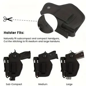 Ambidextrous 9mm Pistol Holster – IWB/OWB Concealed Carry, with Magazine Pocket, Adjustable Shoulder Strap & Secure Fit – Durable Black Fabric, Ideal for Hunting, Fishing & Outdoor Activities, High-quality Straps