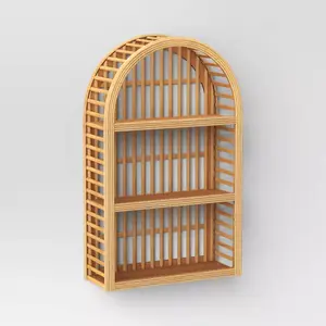 12" x 20" Wood and Rattan Wall Shelf - Threshold