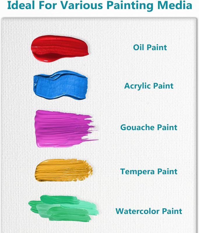 Canvases for Painting - 8x10 12 Pack Art Paint Canvas Panels Set Boards - 100% Cotton Primed Painting Supplies for Acrylic, Oil, & Watercolor Paint