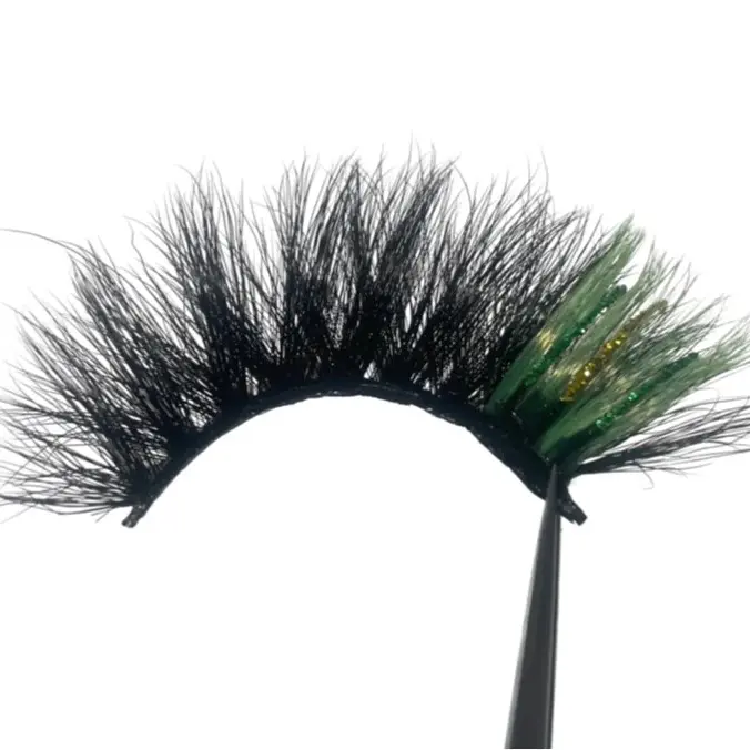 Green Glitter lashes Eyelashes