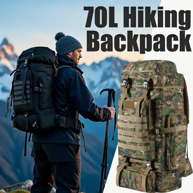 JSERYISGN 70L Mountain Expedition Pack | Professional Load-Bearing for Technical Terrain & Overnight Camps