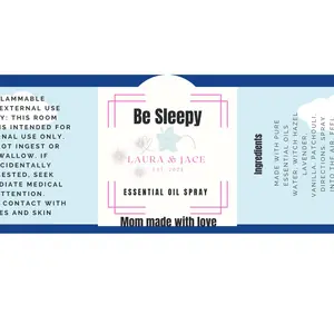 Laura & Jace Be Sleepy Spray - Essential Oil Spray with Pure Water Witch Hazel Lavender Vanilla & Patchouli for Calming Relaxation